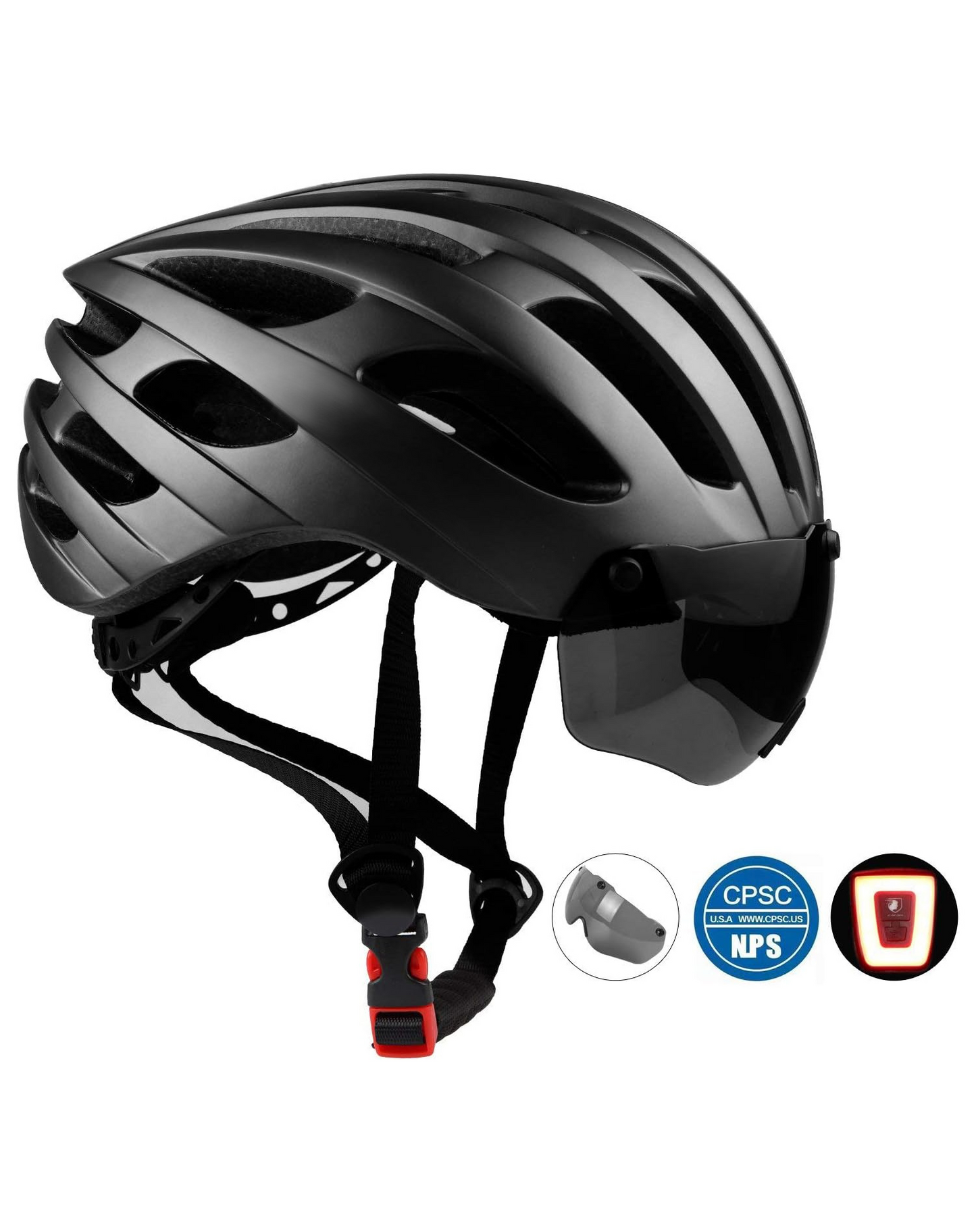 Bike Helmet for Adult Men Women with Magnetic Goggles&Led SM-WT49