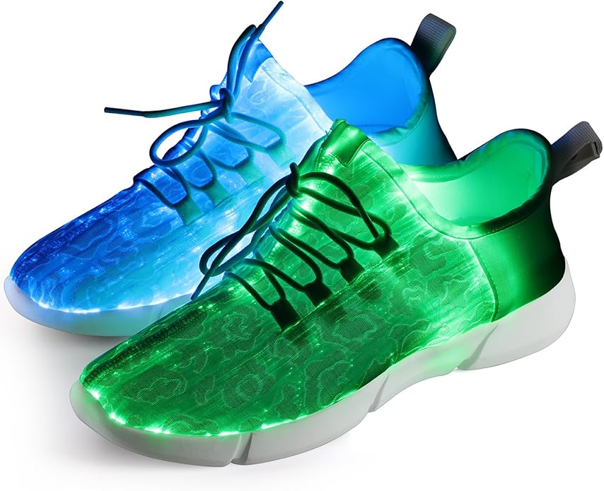 Shinmax Light Up Shoes,Fiber Optic LED Shoes for Women Men USB Charging Dancing LED Sneakers Flashing Shoes Glowing Luminous Trainers for Festivals,Christmas,Halloween and Parties White