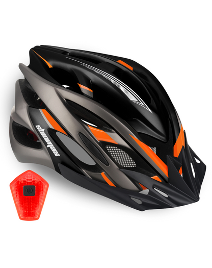 Bike Helmet with Rear Light and Detachable Visor ‎HT-10