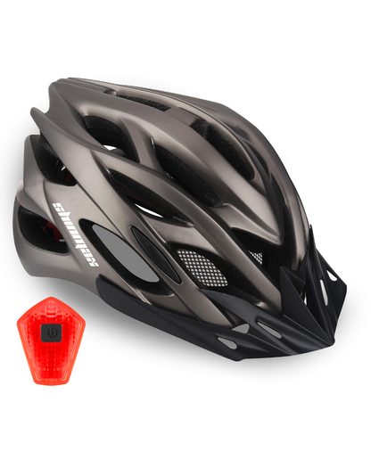 Bike Helmet with Rear Light and Detachable Visor ‎HT-10