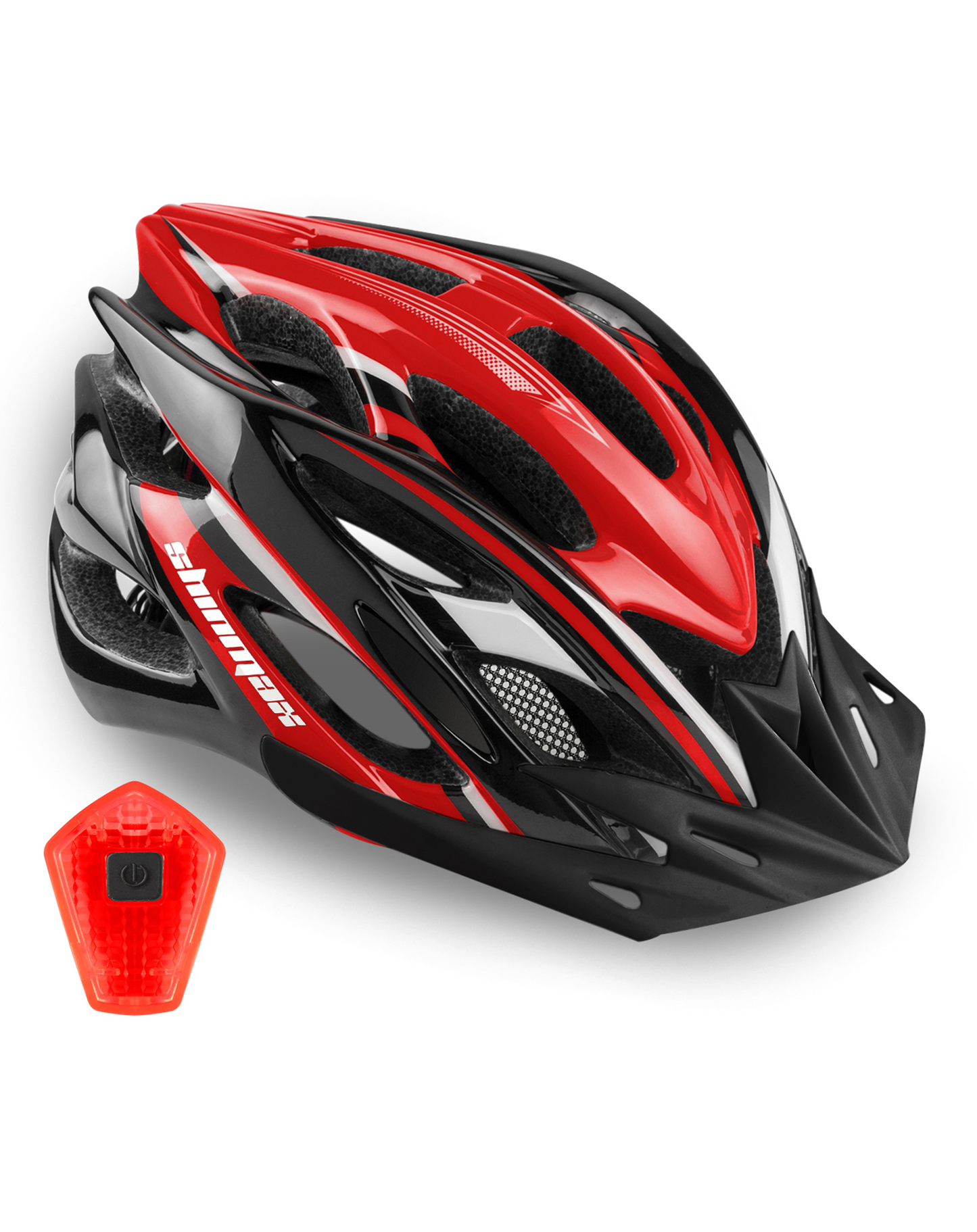 Bike Helmet with Rear Light and Detachable Visor ‎HT-10